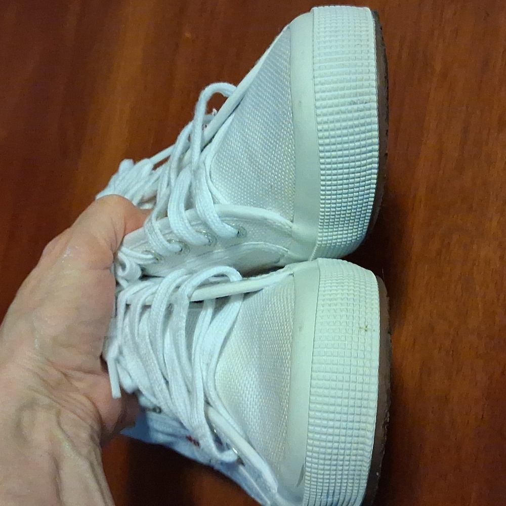 Superga Classic White Canvas Lace Up Sneakers Womens Sz 37/US 6.5M - Picture 8 of 11